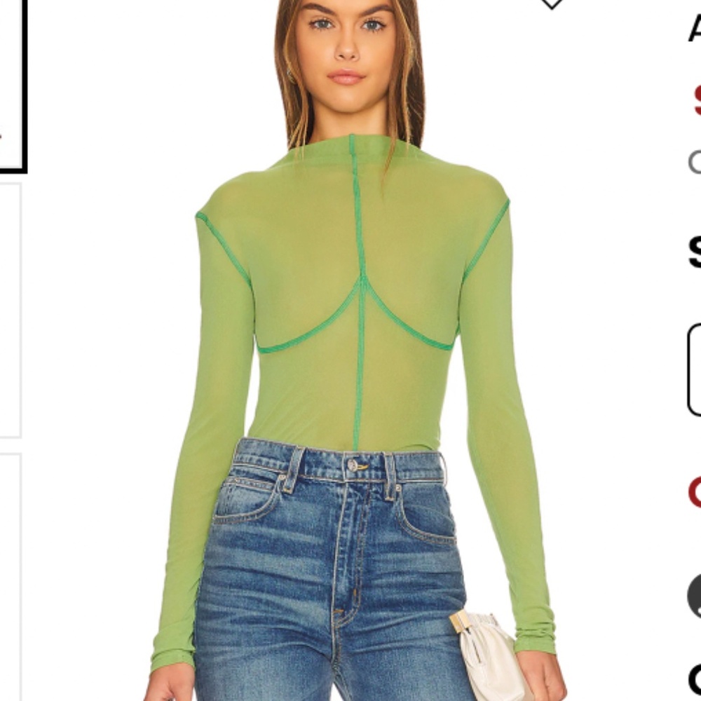 NWT Atoir  Light Green Mesh Long Sleeve